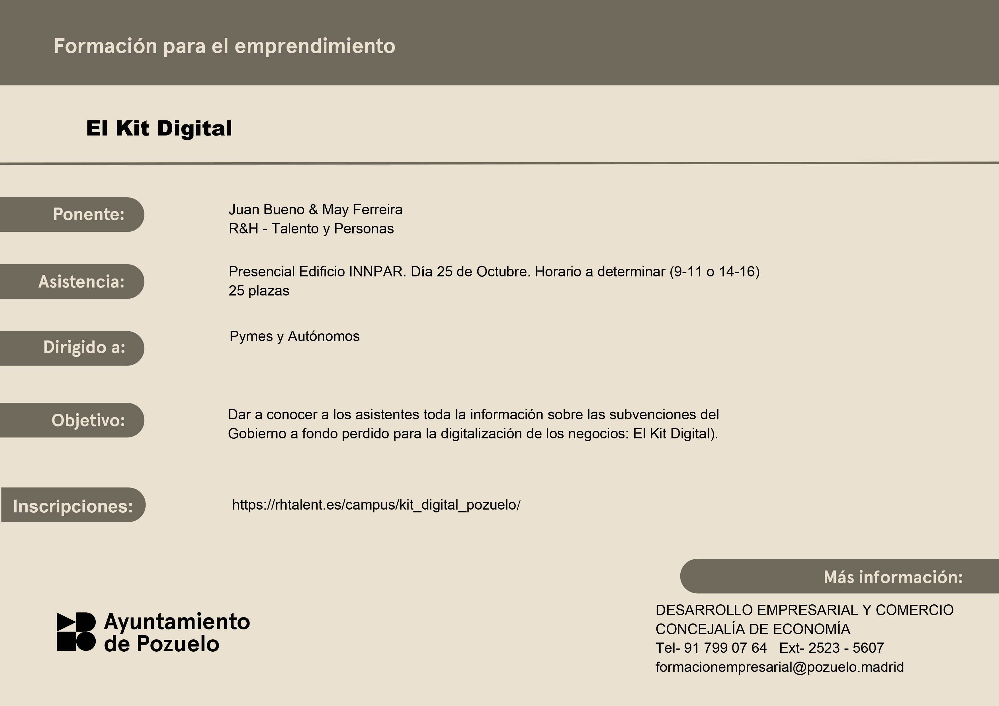 Formación para el emprendimiento - El Kit Digital